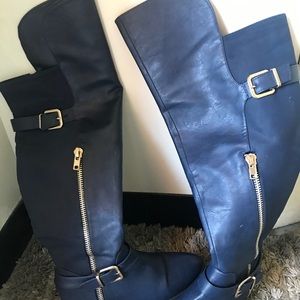 Navy ankle boots